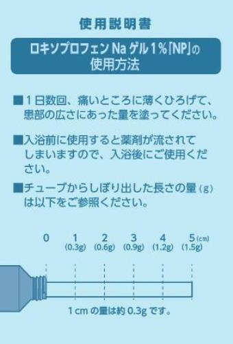 患者用指導箋　［個装箱封入］ロキソプロフェンNaゲル1％「NP」の使用方法【10枚綴り／束】