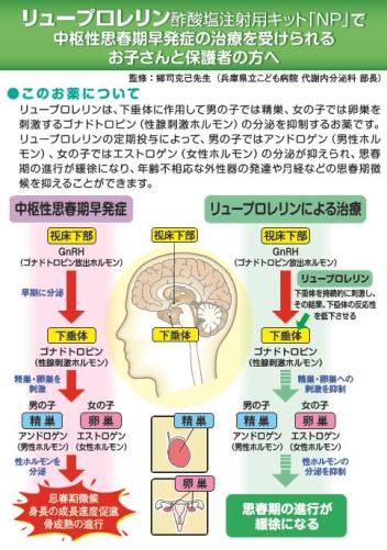 患者用指導箋　リュープロレリン酢酸塩注射用キット「NP」で中枢性思春期早発症の治療を受けられるお子さんと保護者の方へ【10枚綴り／束】1702