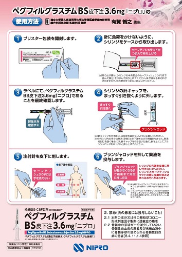 ペグフィルグラスチムBS皮下注3.6mg「ニプロ」の使用方法（ペラリーフ）2502