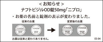 患者用お知らせカード（10枚綴/冊・台紙あり）ナフトピジルOD錠50mg「ニプロ」ES-04